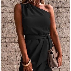 NWT One Shoulder Tie Waist Party Dress
